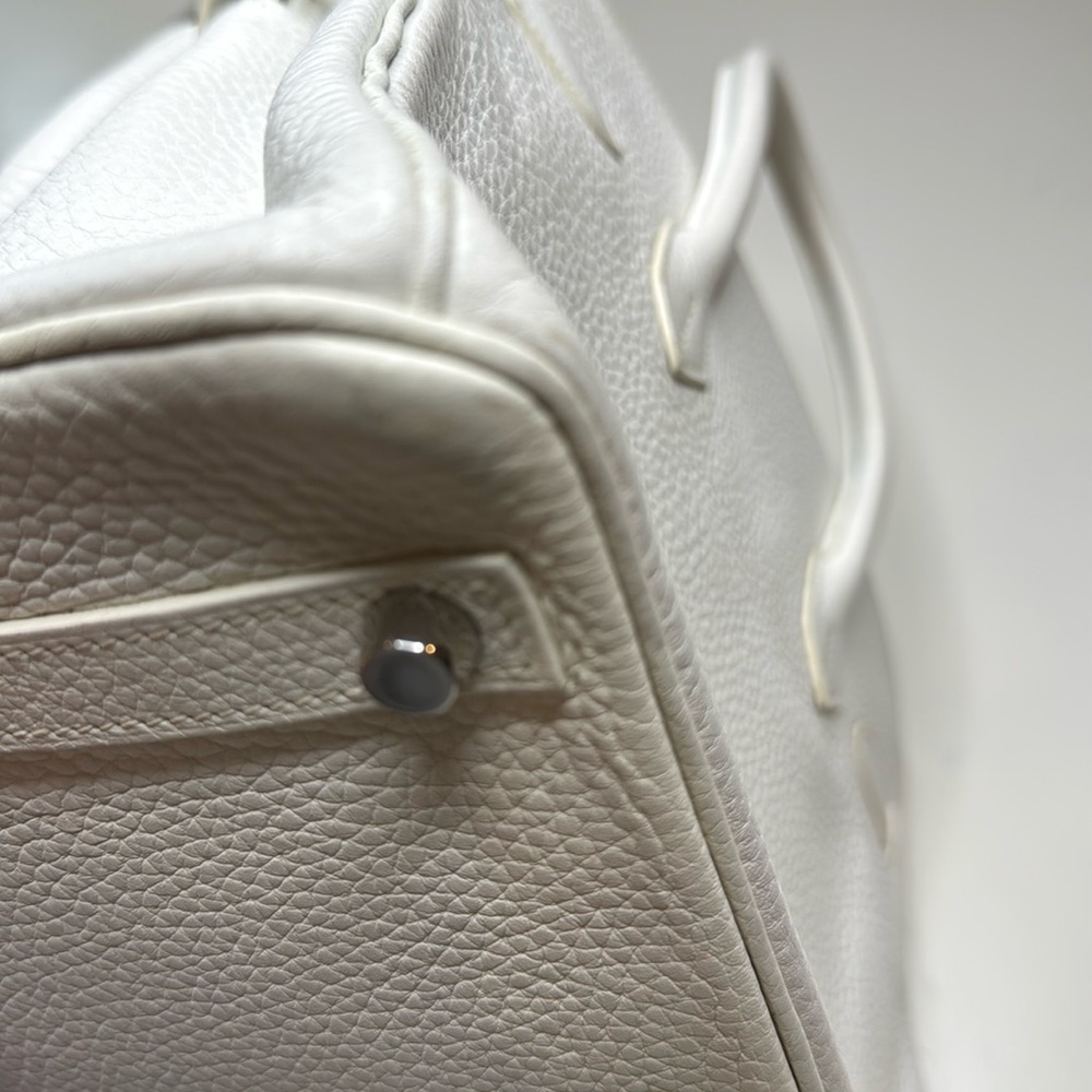 Hermès Birkin 30 in White Clemence Leather w/ Palladium hardware - Picture 6 of 17